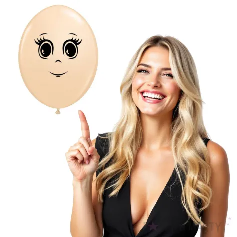 balony twarz kobiety cielisty qualatex 6 50 szt