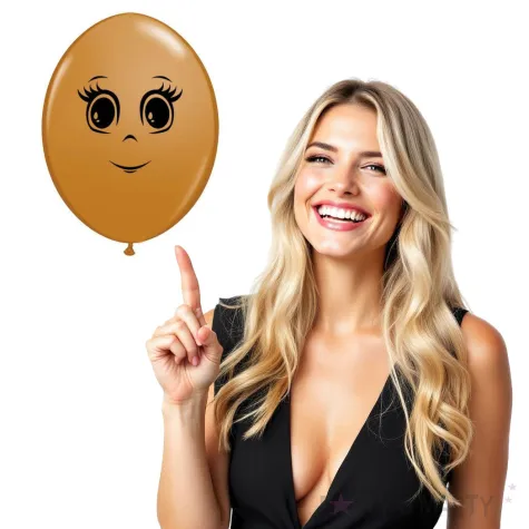 balony twarz kobiety jasnobrazowy qualatex 6 50 szt