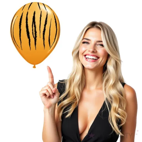 balony tygrysie paski pomaranczowy pastel qualatex 11 25 szt