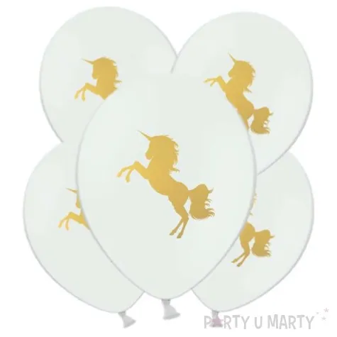 balony unicorn gold biale 11 5 szt