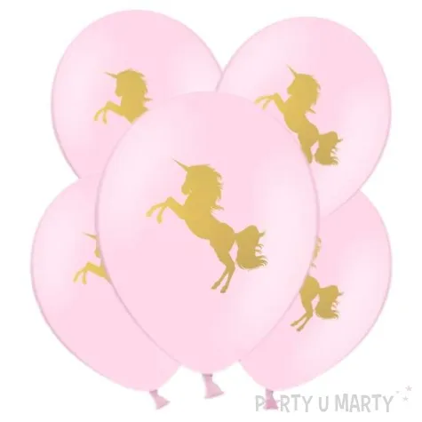balony unicorn gold rozowe 11 5 szt