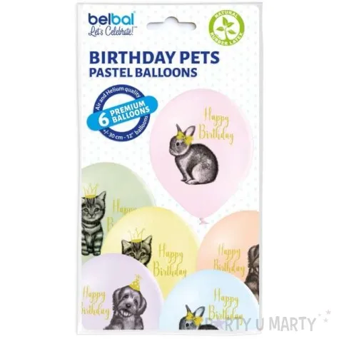 balony urodzinowe zwierzaki mix 12 6 szt