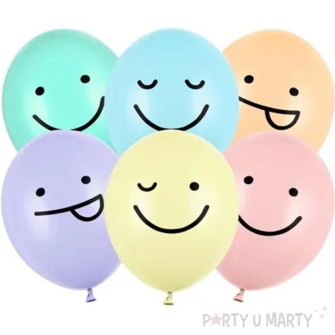 balony usmiechniete buzki pastel mix partydeco 12 50 szt