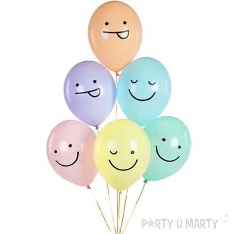 balony usmiechniete buzki pastel mix partydeco 12 50 szt