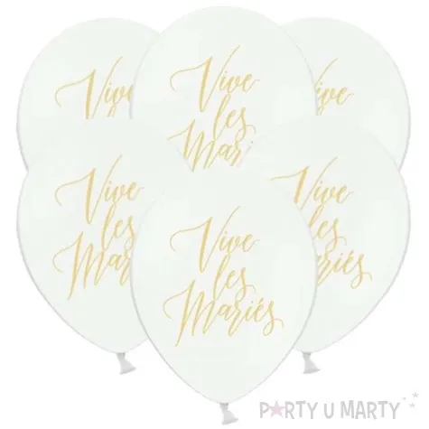 balony vive les maries pastel biale 12 strong 6 szt
