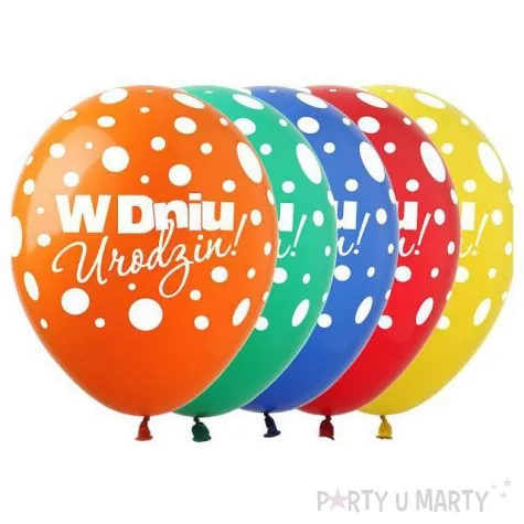 balony w dniu urodzin kropki pastel mix show 12 5 szt