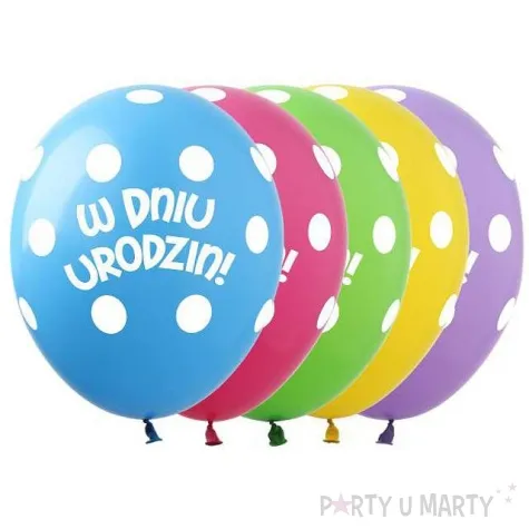 balony w dniu urodzin kropki pastel mix show 12 5 szt