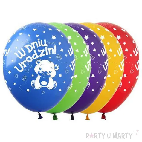 balony w dniu urodzin misiu pastel mix show 12 5 szt