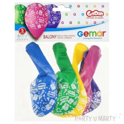 balony w dniu urodzin mix gemar 12 5 szt