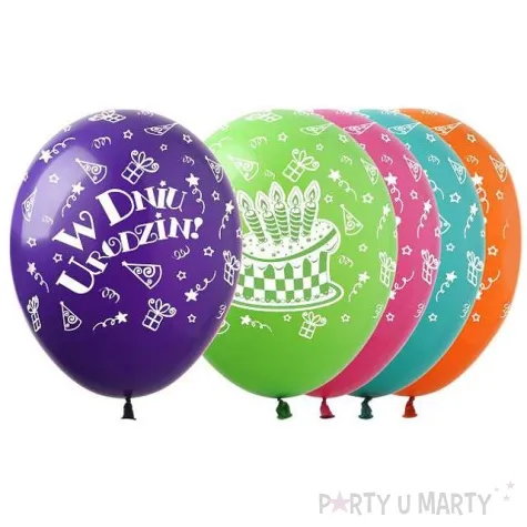 balony w dniu urodzin tort party pastel mix show 12 5 szt