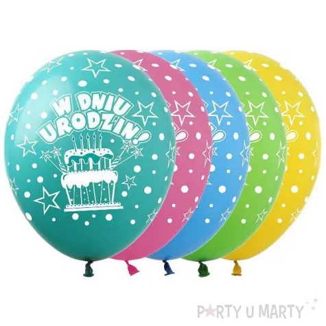 balony w dniu urodzin tort pastel mix show 12 5 szt