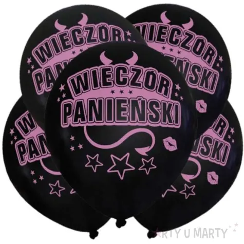 balony wieczor panienski 12 czarne 5 szt