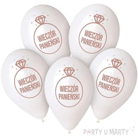 balony wieczor panienski pierscionek bialy gemar 13 5 szt