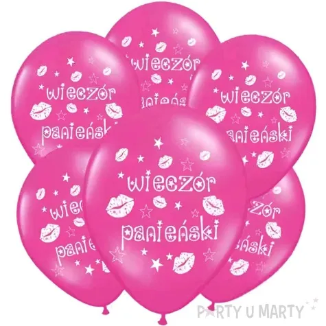 balony wieczor panienski rozowy metalik strong 14 6 szt