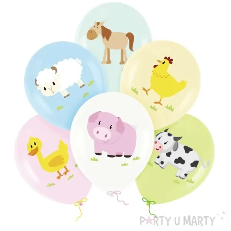 balony wiejskie zwierzeta mix partypal 12 6 szt