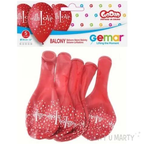 balony with love czerwone gemar 12 5 szt