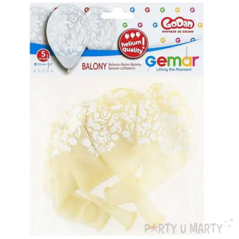 balony witrazowe liscie transparentne gemar 13 5 szt