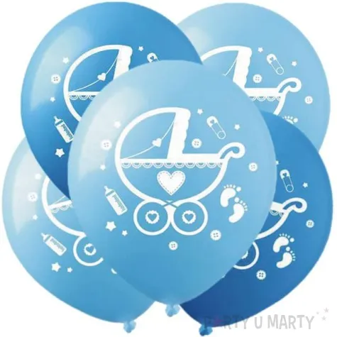 balony wozek niebieskie show 12 5 szt