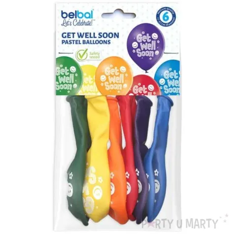 balony wracaj do zdrowia get well soon pastel mix belbal 10 6 szt