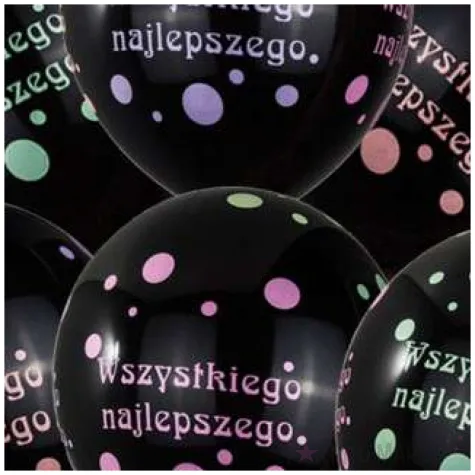 balony wszystkiego najlepszego czarne czakos 12 6 szt