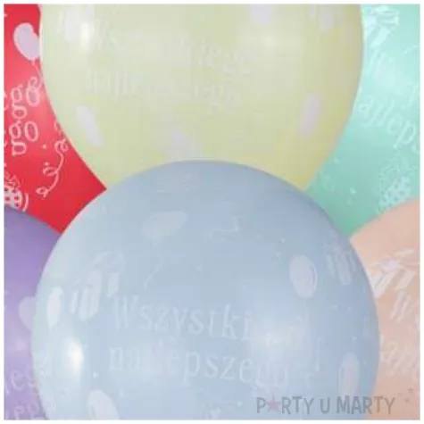 balony wszystkiego najlepszego mix czakos 12 6 szt