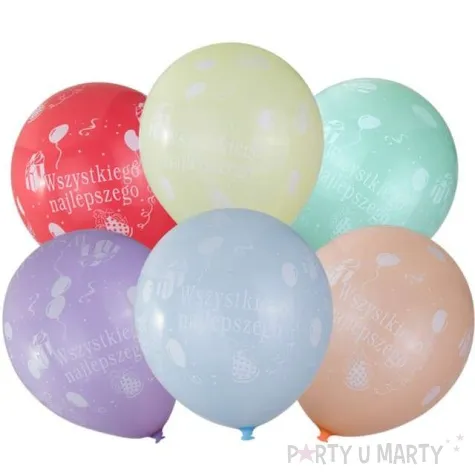 balony wszystkiego najlepszego mix czakos 12 6 szt