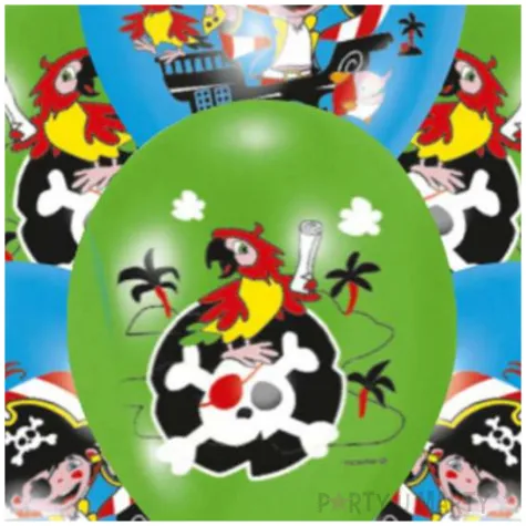 balony wyspa skarbow pastel mix amscan 11 6 szt