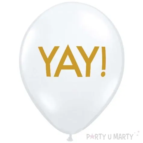 balony yay zlote biale pastel qualatex 11 25 szt