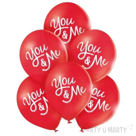 balony you and me walentynki czerwony belbal 10 6 szt