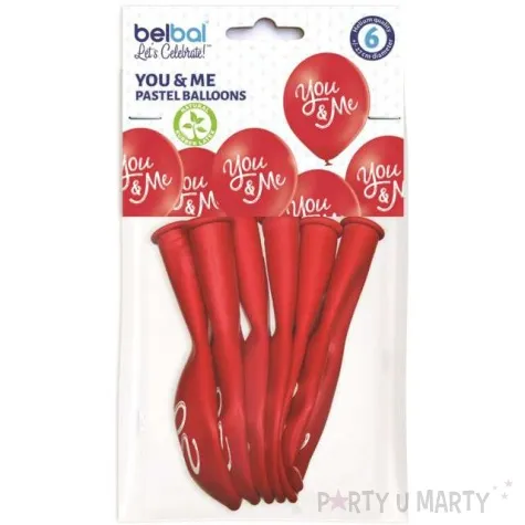 balony you and me walentynki czerwony belbal 10 6 szt