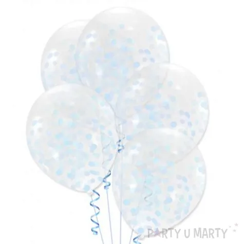 balony z konfetti classic blekitne dekoracjepolska 12 5 szt