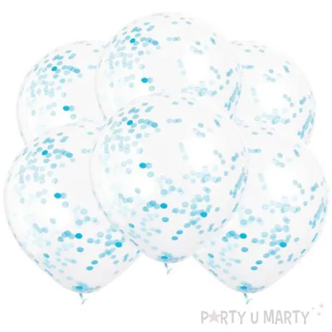 balony z konfetti classic blekitne unique 12 6 szt