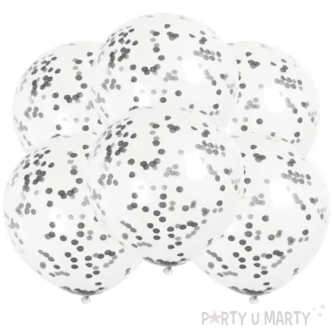 balony z konfetti classic czarne unique 12 6 szt