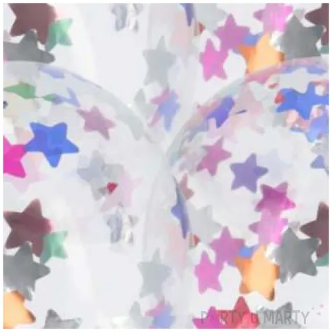 balony z konfetti classic gwiazdy mix folat 12 4 szt