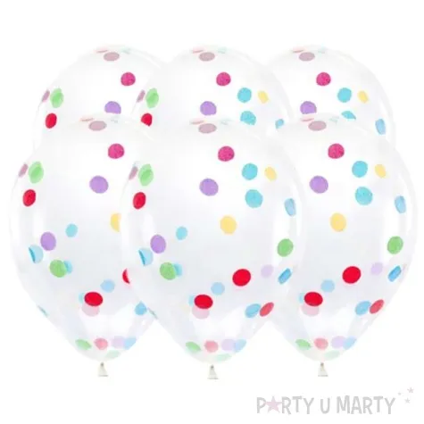 balony z konfetti classic mix partydeco 12 6 szt