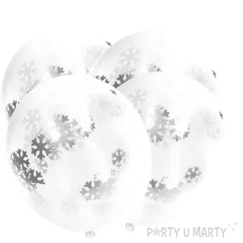 balony z konfetti classic platki sniegu folat 12 4 szt