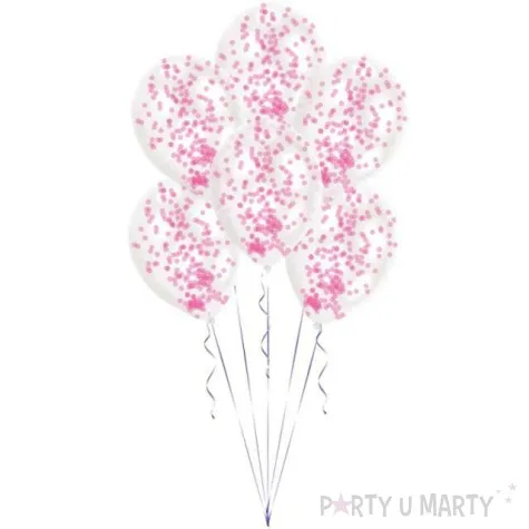 balony z konfetti classic rozowe amscan 11 6 szt