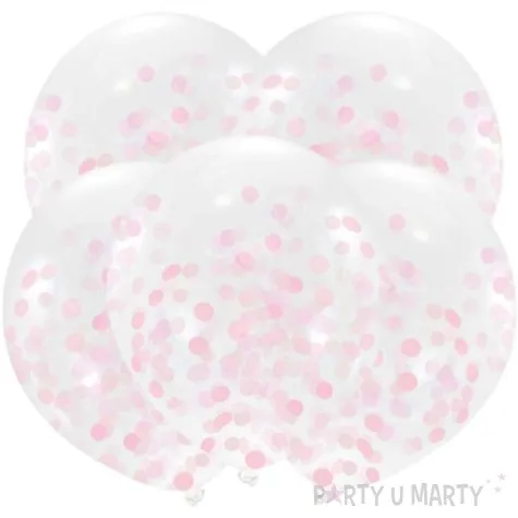 balony z konfetti classic rozowe dekoracjepolska 12 5 szt