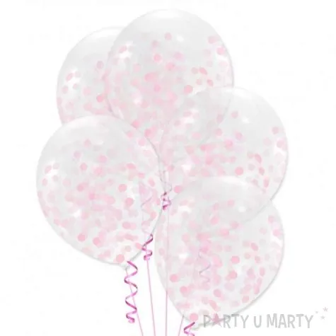 balony z konfetti classic rozowe dekoracjepolska 12 5 szt