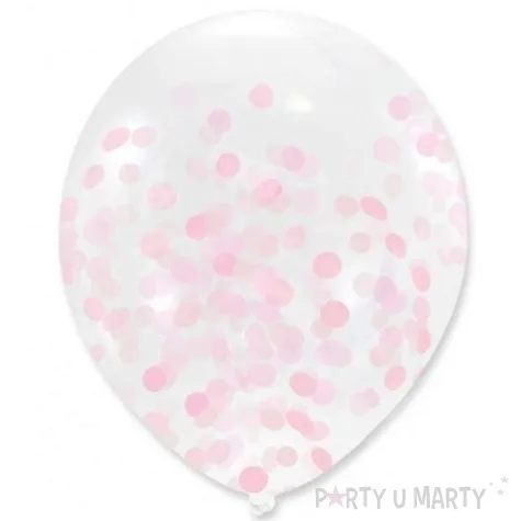 balony z konfetti classic rozowe dekoracjepolska 12 5 szt