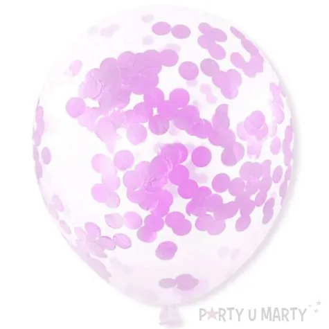 balony z konfetti classic rozowe jasne dekoracjepolska 12 5 szt