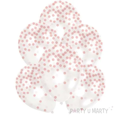 balony z konfetti classic rozowo zlote amscan 11 6 szt