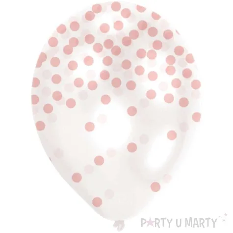 balony z konfetti classic rozowo zlote amscan 11 6 szt