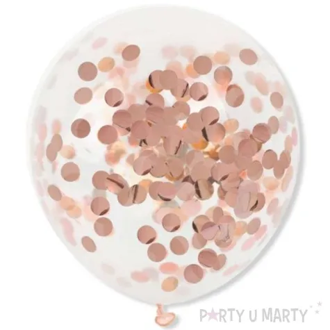 balony z konfetti classic rozowo zlote dekoracjepolska 12 5 szt