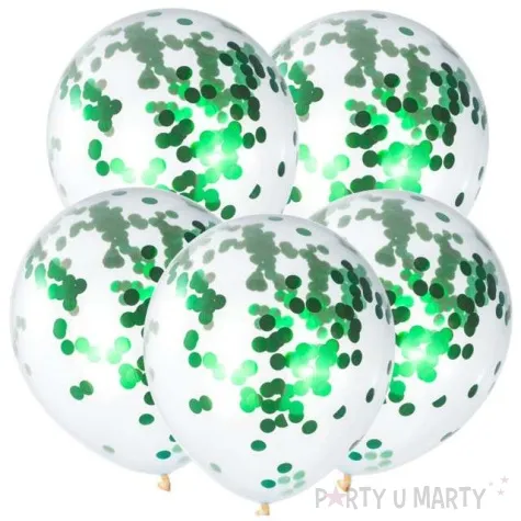 balony z konfetti classic zielone czakos 10 5 szt