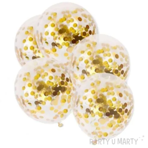 balony z konfetti classic zlote dekoracjepolska 12 5 szt