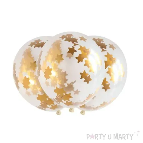 balony z konfetti classic zlote gwiazdki folat 12 3 szt