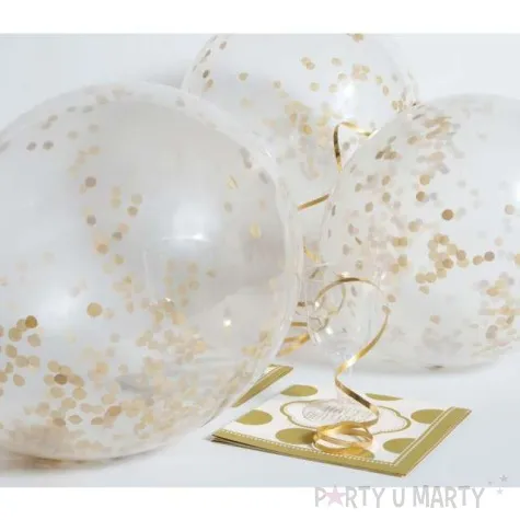 balony z konfetti classic zlote unique 12 6 szt
