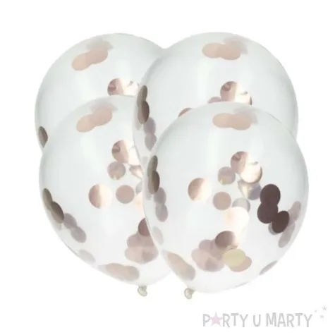 balony z konfetti classic zloty roz folat 12 4 szt