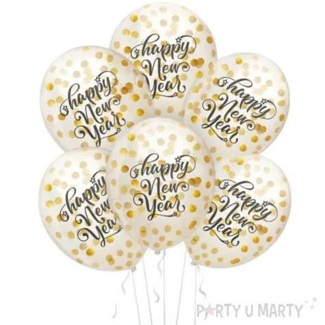 balony z konfetti happy new year mix partypal 12 5 szt